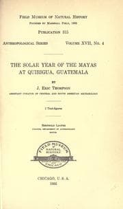 Tapa de The solar year of the Mayas at Quirigua, Guatemala