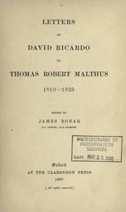 Tapa de Letters to Thomas Robert Malthus, 1810-1823
