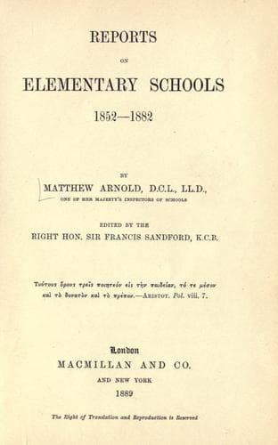 Tapa de Reports on elementary schools, 1852-1882