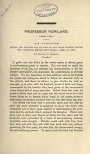 Tapa de Professor Rowland, 1848-1901