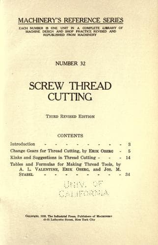 Tapa de Screw thread cutting ...