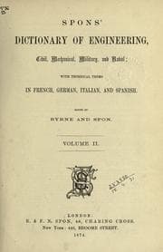 Tapa de Spons' dictionary of engineering, civil, mechanical, military, and naval
