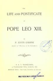 Tapa de The life and pontificate of Pope Leo XIII