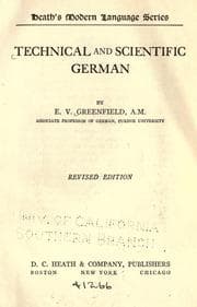 Tapa de Technical and scientific German