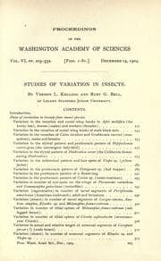 Tapa de ... Studies of variation in insects