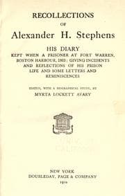 Tapa de Recollections of Alexander H. Stephens