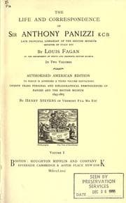 Tapa de The life and correspondence of Sir Anthony Panizzi