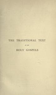 Tapa de The traditional text of the Holy Gospels vindicated & established