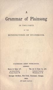 Tapa de A Grammar of plainsong