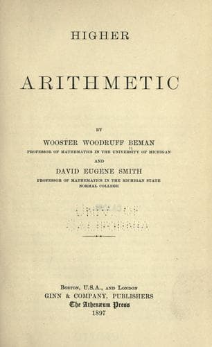 Tapa de Higher arithmetic