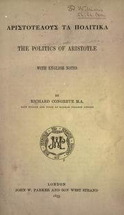 Tapa de The politics of Aristotle