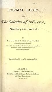 Tapa de Formal logic, or, The calculus of inference, necessary and probable