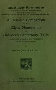 Tapa de A detailed comparison of the Eight manuscripts of Chaucer's Canterbury tales as completely printed in the publications of the Chaucer society