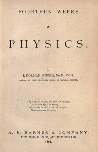 Tapa de Fourteen weeks in physics.