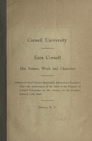 Tapa de Ezra Cornell, his nature, work and character