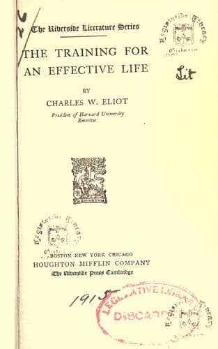 Tapa de The training for an effective life
