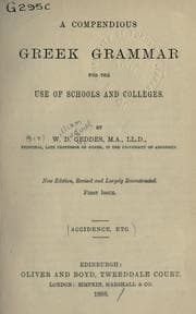 Tapa de A compendious Greek grammar
