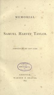 Tapa de A memorial of Samuel Harvey Taylor
