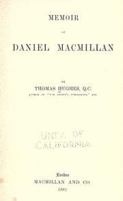Tapa de Memoir of Daniel Macmillan