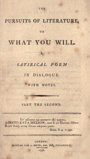Tapa de The pursuits of literature; or, What you will