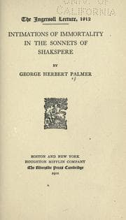 Tapa de Intimations of immortality in the sonnets of Shakspere