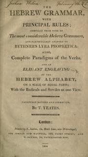 Tapa de The Hebrew grammar, with principal rules