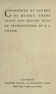 Tapa de Comedies by Alfred de Musset