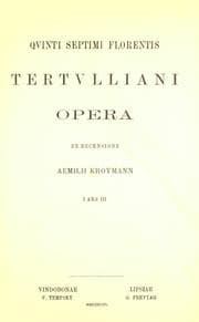 Tapa de Quinti Septimi Florentis Tertulliani Opera