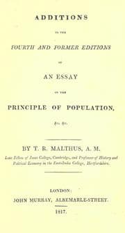 Tapa de Additions to the fourth and former editions of An essay on the principle of population, &c. &c