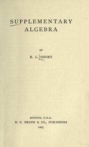 Tapa de Supplementary algebra