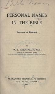 Tapa de Personal names in the Bible, interpreted and illustrated