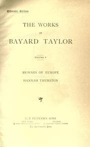 Tapa de By-ways of Europe ; Hannah Thurston