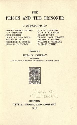 Tapa de The prison and the prisoner