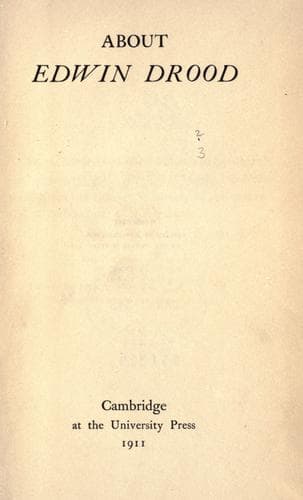 Tapa de About Edwin Drood