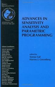 Tapa de Advances in sensitivity analysis and parametric programming
