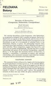Tapa de Revision of Oparanthus (Compositae, Heliantheae, Coreopsidinae)
