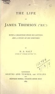 Tapa de The life of James Thomson ("B.V.") with a selection from his letters and a study of his writings