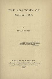 Tapa de The anatomy of negation