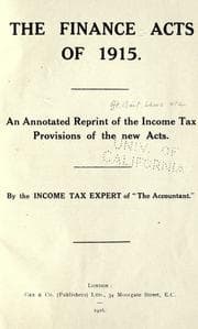 Tapa de The finance acts of 1915 [and 1916]