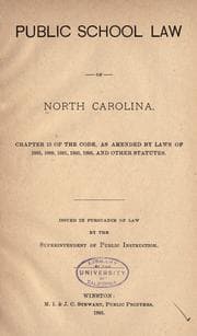 Tapa de Public school and law of North Carolina