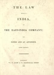 Tapa de The law relating to India and the East-India Company