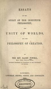 Tapa de Essays on the spirit of the inductive philosophy, the unity of worlds and the philosophy of creation