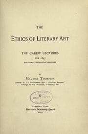 Tapa de The ethics of literary art