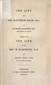 Tapa de The life of Sir Matthew Hale, Knt