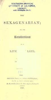 Tapa de The sexagenarian; or, The recollections of a literary life ...