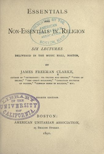 Tapa de Essentials and non-essentials in religion