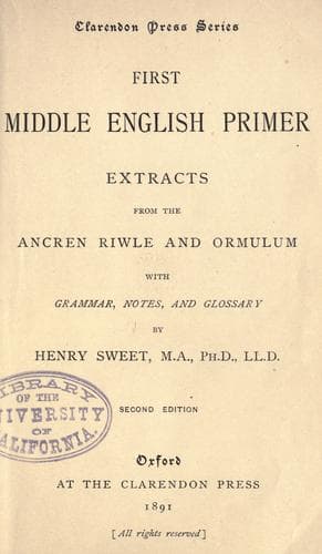 Tapa de First Middle English primer