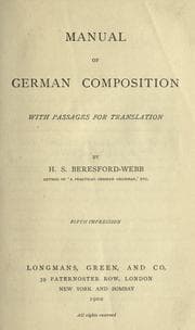 Tapa de Manual of German composition, with passages for translation