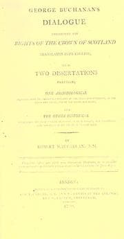 Tapa de Dialogue concerning the rights of the crown of Scotland