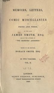 Tapa de Memoirs, letters, and comic miscellanies in prose and verse